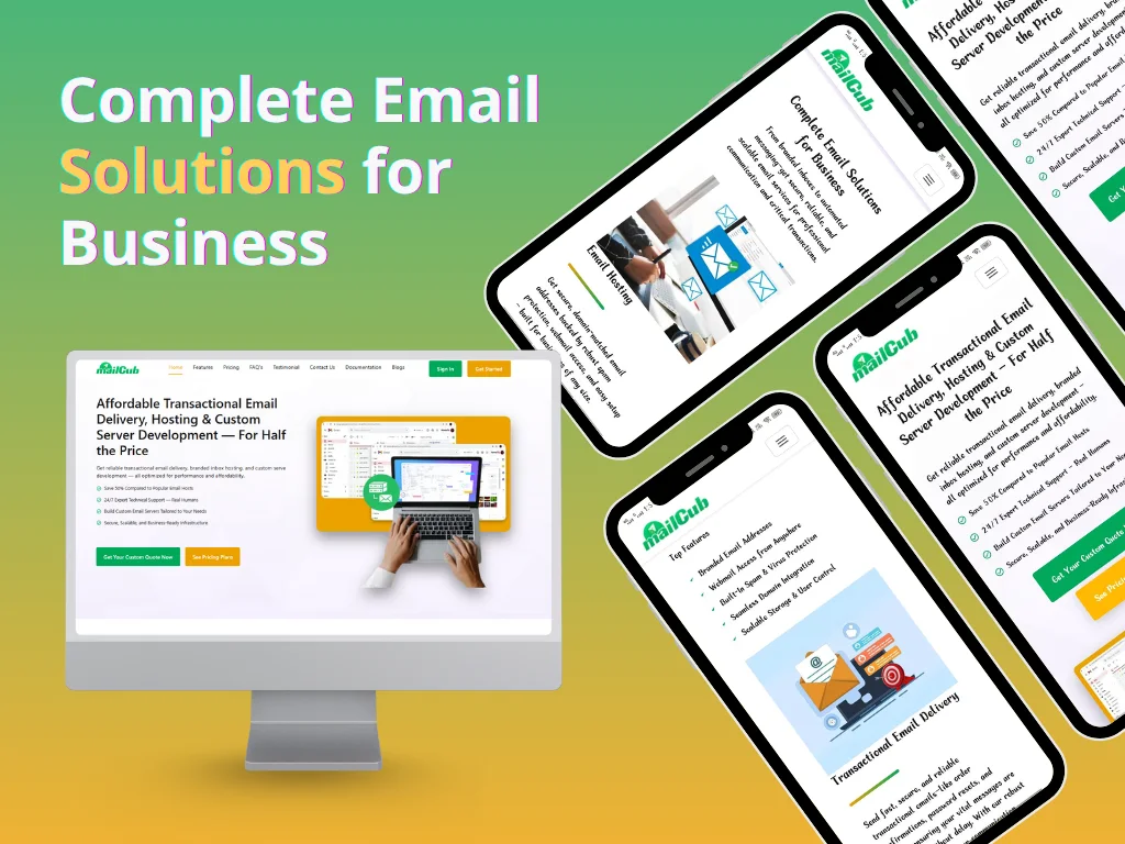 MailCub — transactional email delivery pages