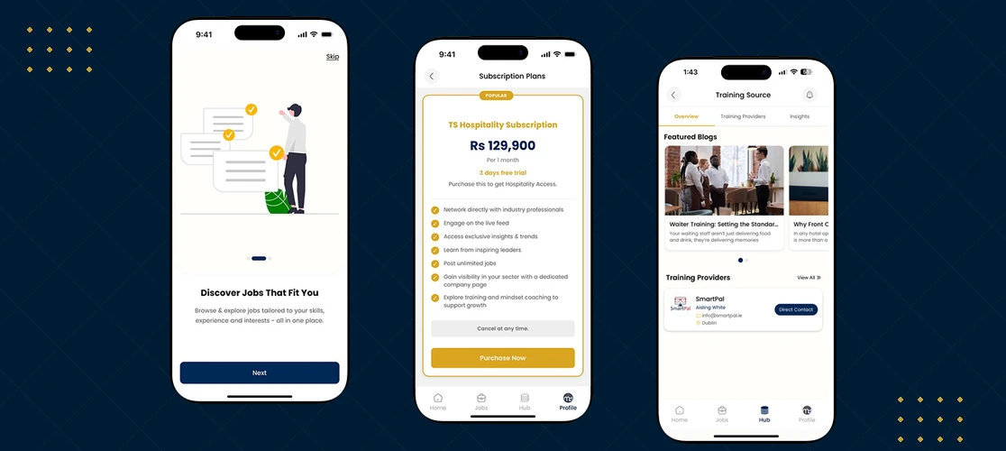 A candidate CV ranked as the closest AI match next to a mobile job-listing app