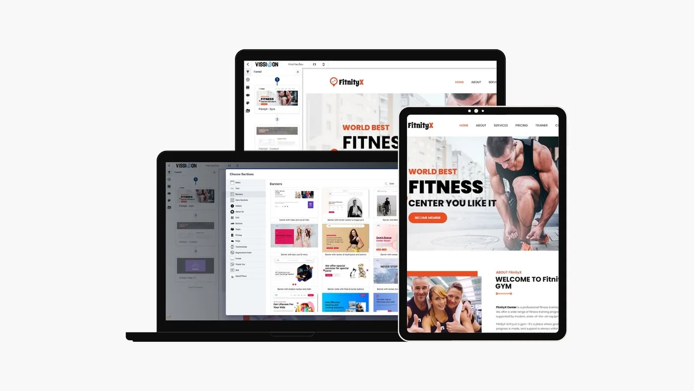 Vissioon Builder — funnel and page editor